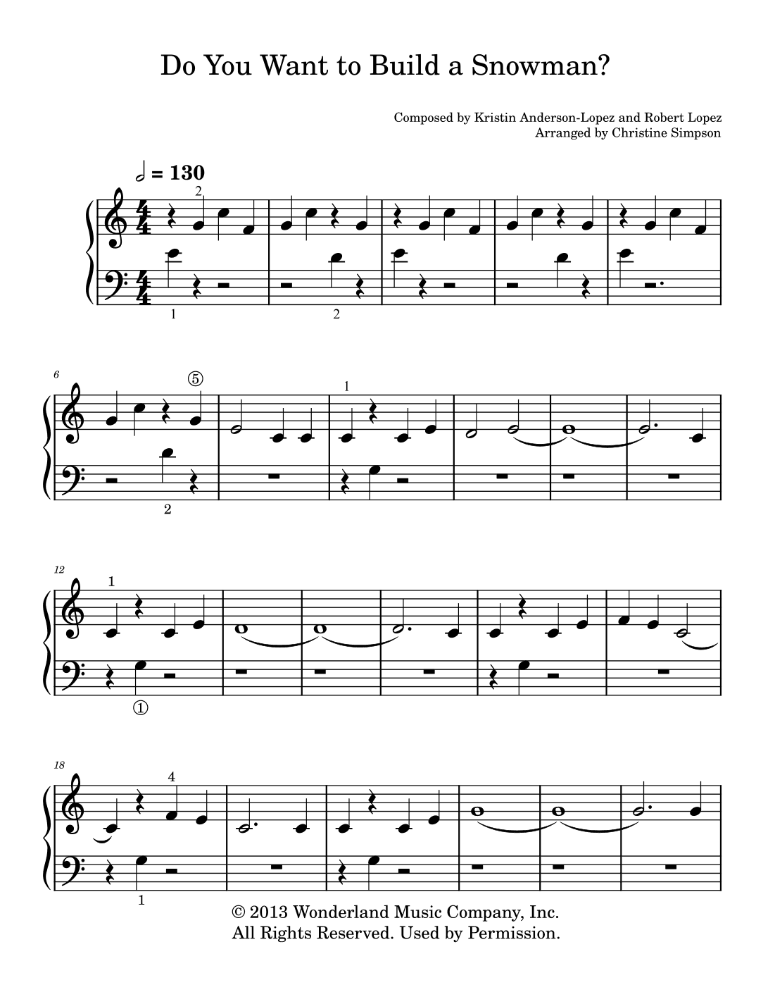 Do You Want To Build A Snowman? (arr. Christine Simpson)