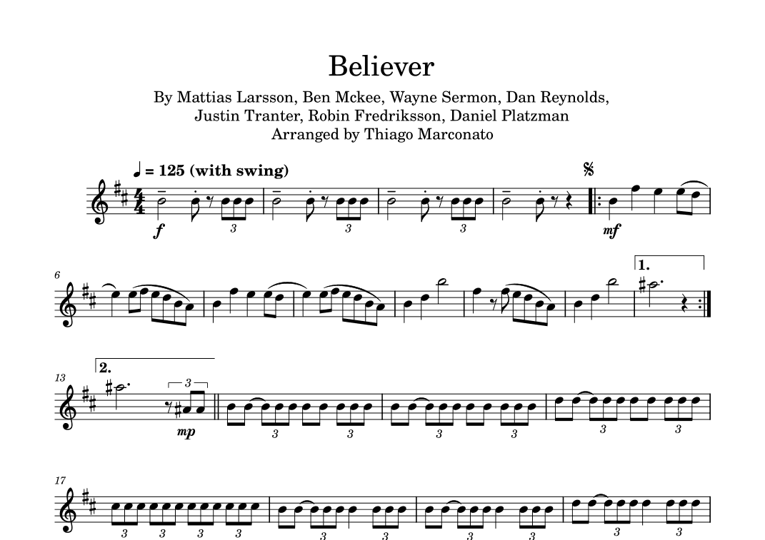 Believer (arr. Thiago Marconato)