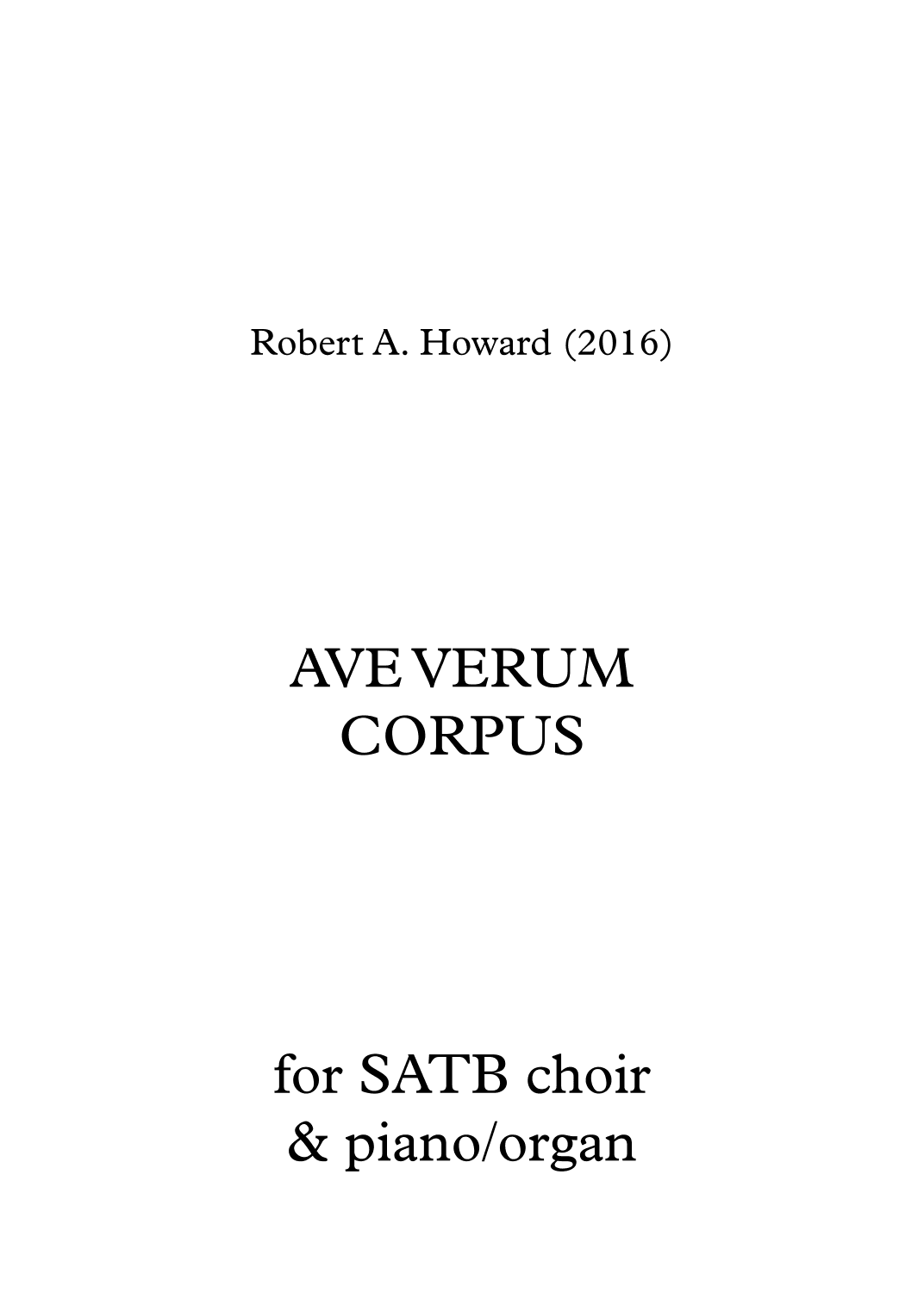 Ave Verum Corpus (SATB version)