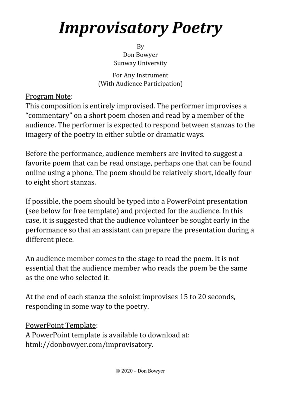 Improvisatory Poetry (A4 size)