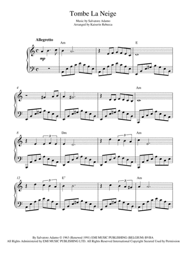 Tombe La Neige (arr. Kaiserin Rebecca)