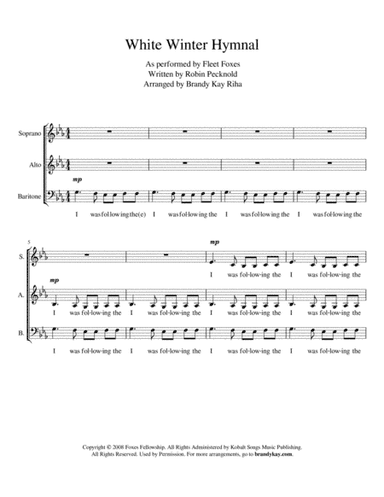 White Winter Hymnal (arr. BK Riha / Brandy Kay Riha)