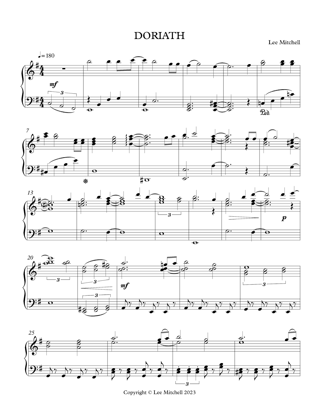 DORIATH: From The Elven Kingdoms: For Piano
