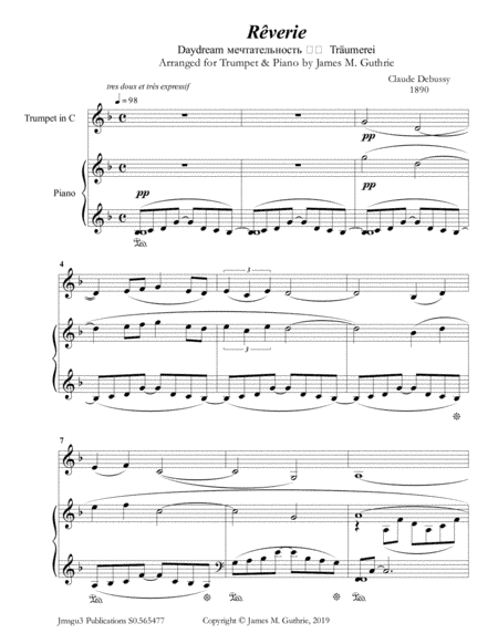 Debussy: Reverie for Trumpet & Piano (arr. James M. Guthrie)