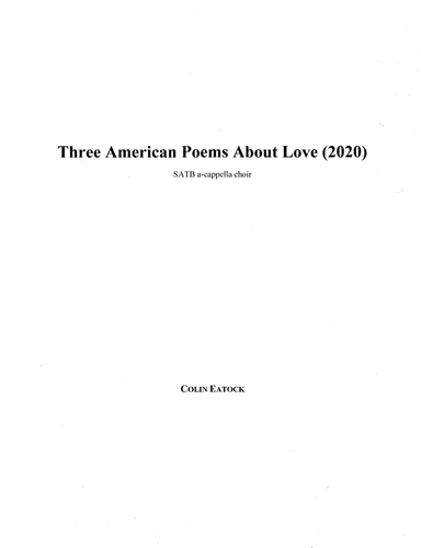 Three American Poems About Love (2020)