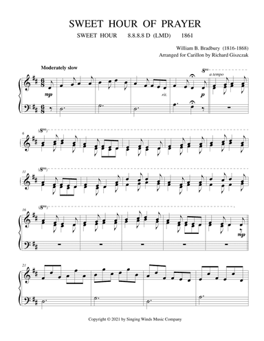 Sweet Hour of Prayer (SWEET HOUR) (arr. Richard Giszczak)