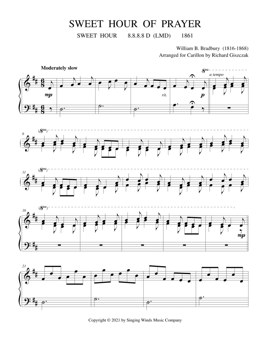 Sweet Hour of Prayer (SWEET HOUR) (arr. Richard Giszczak)