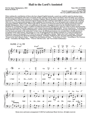 Hail to the Lord’s Anointed (arr. Lyndell Leatherman)