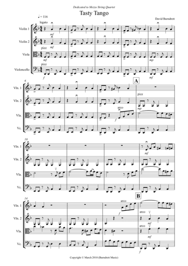 Tasty Tango for String Quartet