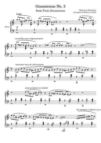 Gnossienne No. 3 (arr. Zachary Corbett)
