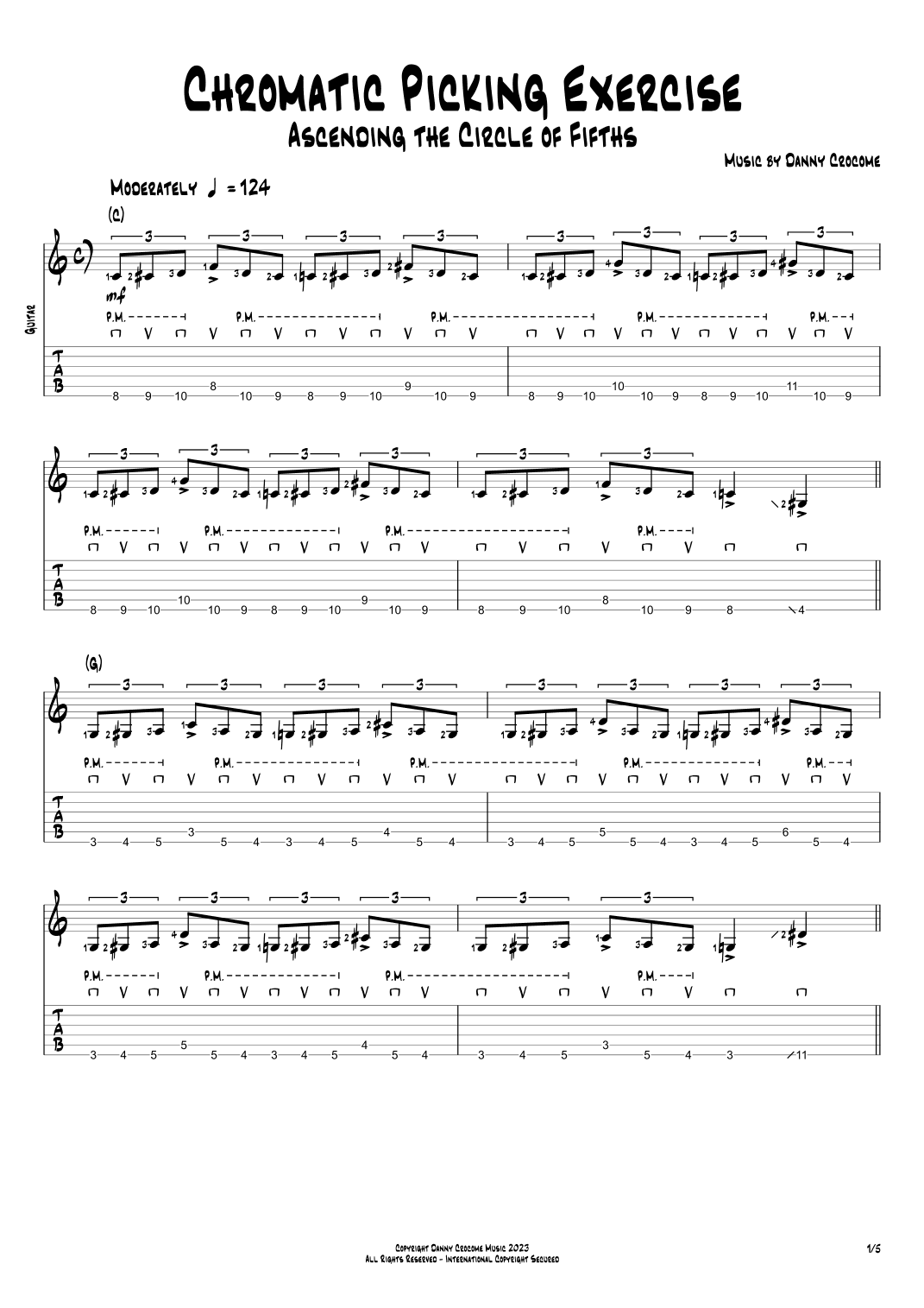 Chromatic Picking Exercise (Ascending the Circle of Fifths)