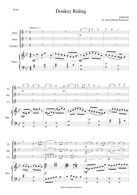 Donkey Riding for wind trio and piano (arr. David Warin Solomons)