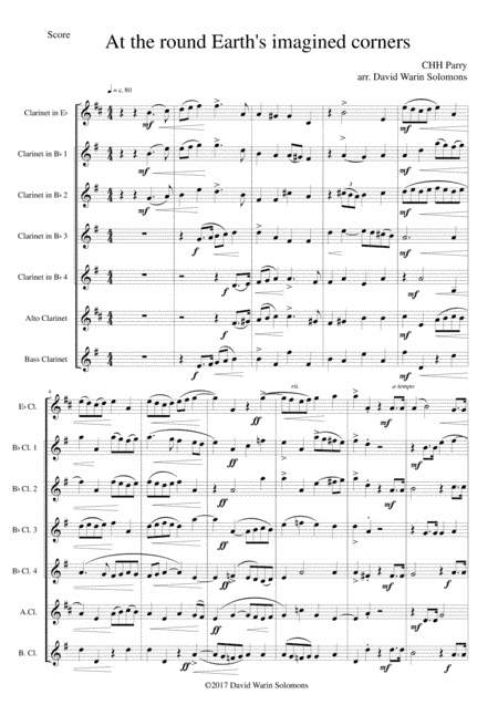 At the round earth’s imagined corners for clarinet septet (arr. David Warin Solomons)