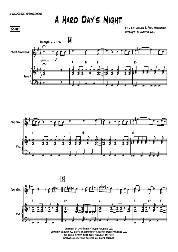 A Hard Day's Night (arr. Andrew Will)