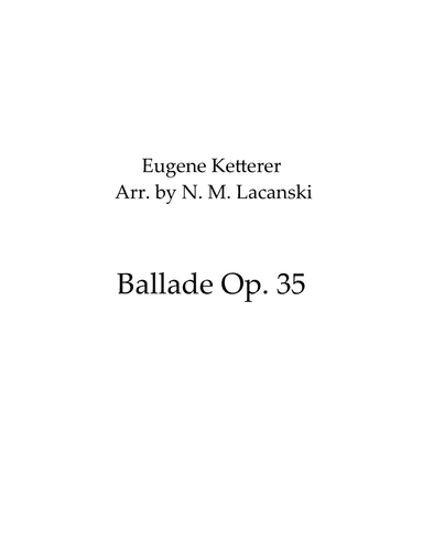 Ballade Op. 35 (arr. Nick Lacanski)