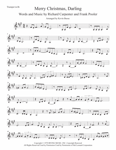 Merry Christmas, Darling (arr. Kevin Busse)
