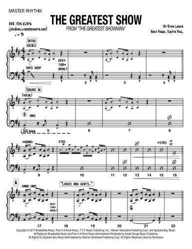The Greatest Show (arr. Jon Kubis)