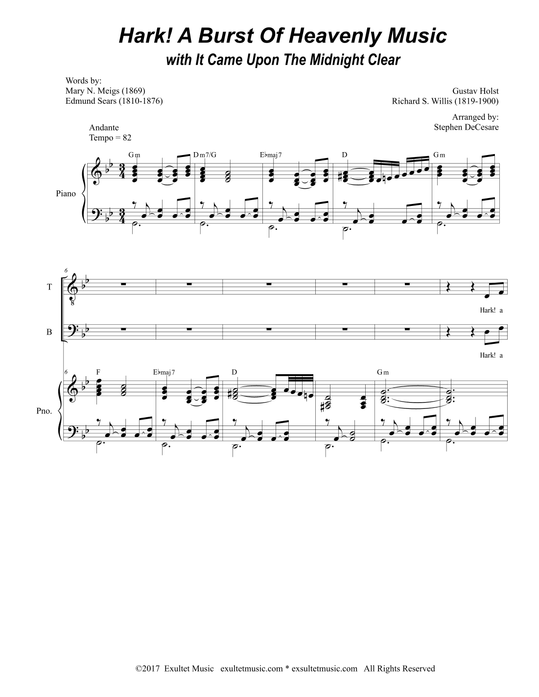 Hark! A Burst Of Heavenly Music with It Came Upon The Midnight Clear (arr. Stephen DeCesare)