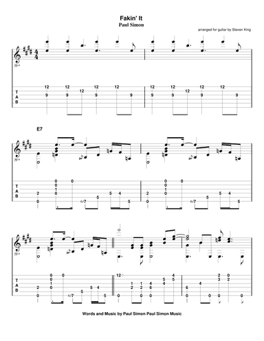 Fakin' It (arr. Steven King)