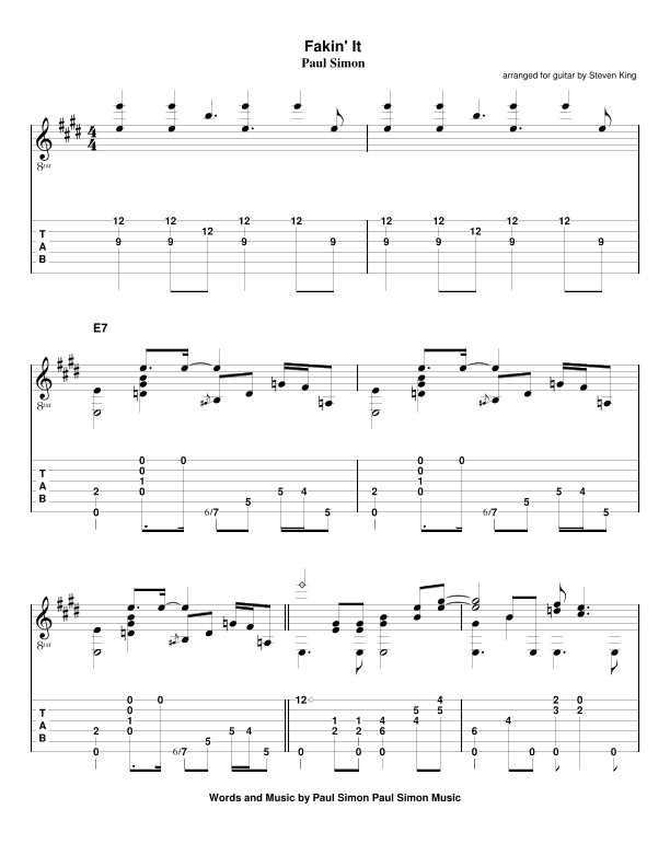 Fakin' It (arr. Steven King)