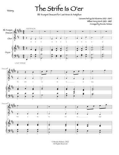 The Strife Is O'er (Victory) Trumpet Descant with Organ for Last Verse (arr. Brooks Holmes)