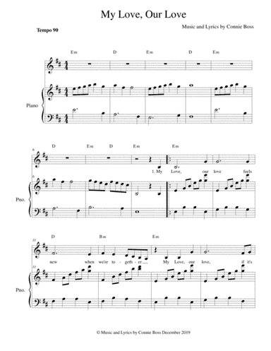 My Love, Our Love - vocal solo and piano - wedding/love song