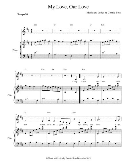 My Love, Our Love - vocal solo and piano - wedding/love song
