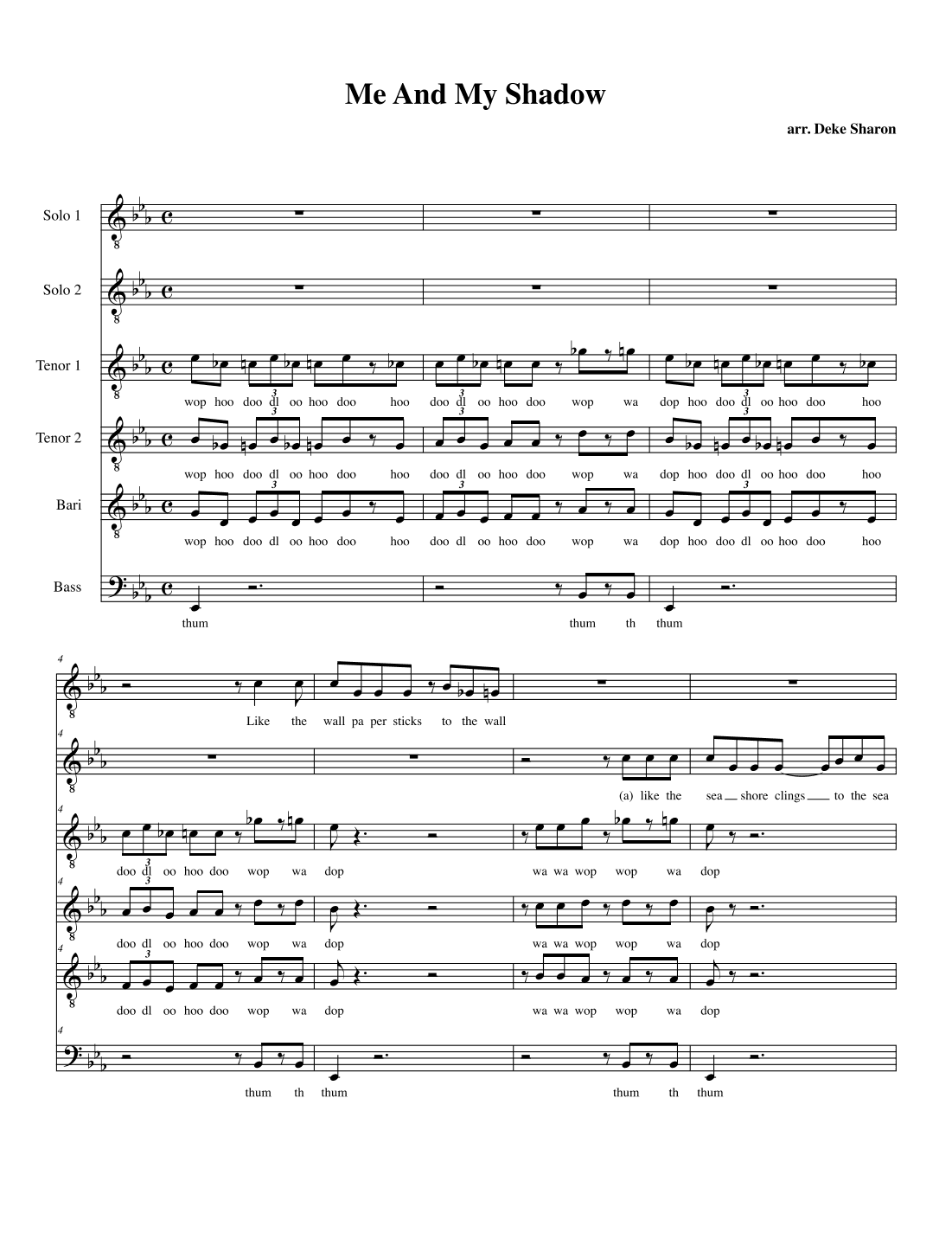 Me And My Shadow (folio Only) (arr. Deke Sharon)