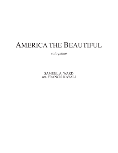 America the Beautiful - Piano Solo (arr. Francis Kayali)