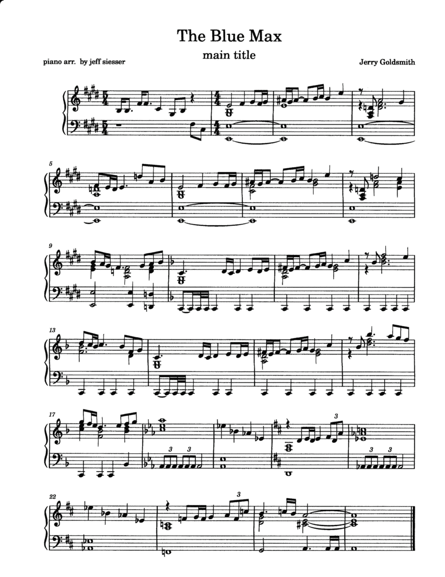 Blue Max (main Title) (arr. jeff siesser)