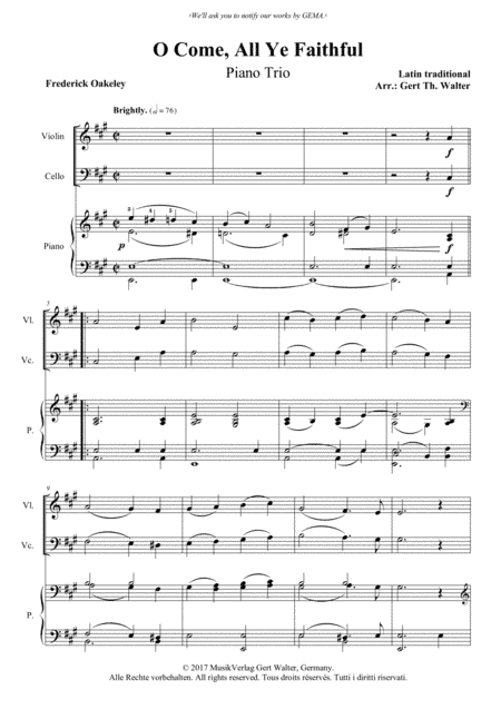 O Come, All Ye Faithful (arr. Gert Th. Walter)