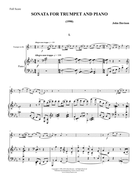 Sonata for Trumpet and Piano (1990)