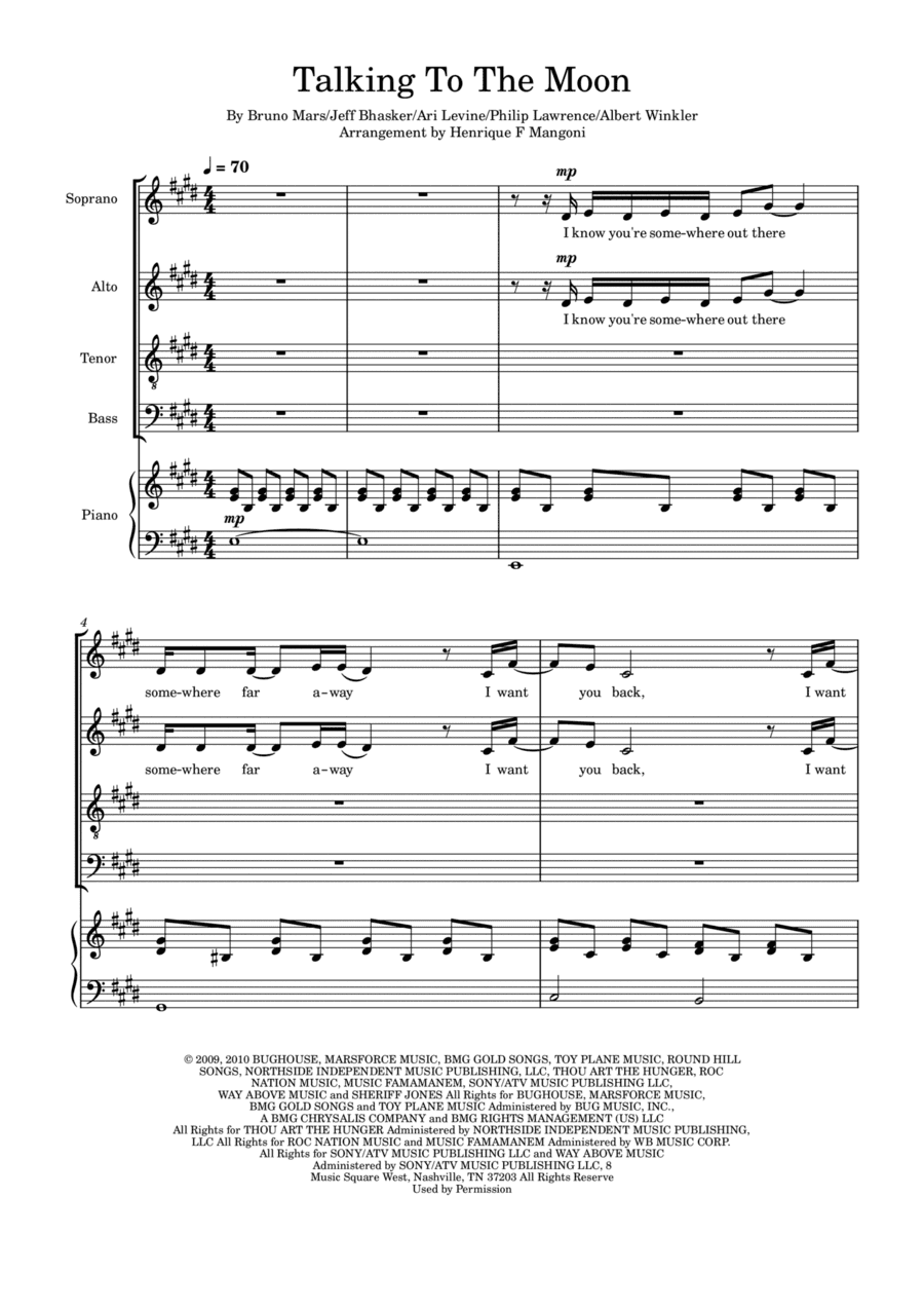 Talking To The Moon (arr. Henrique F Mangoni)