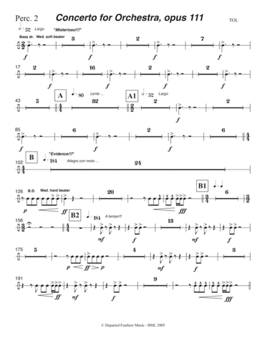 Concerto for Orchestra, opus 111 (2005) Percussion part 2