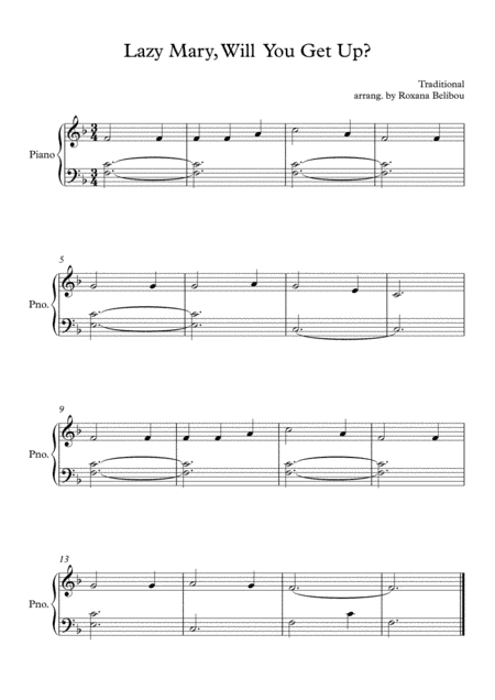Lazy Mary, Will You Get Up? (arr. Roxana Belibou)