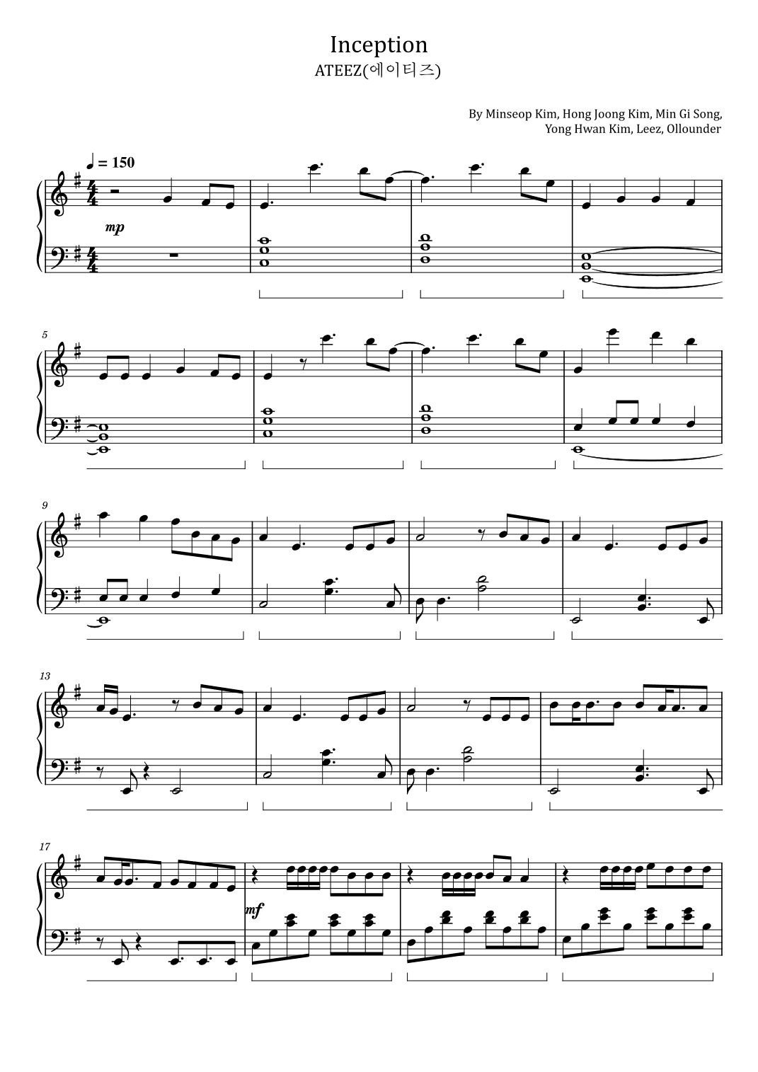 Inception (arr. poon)