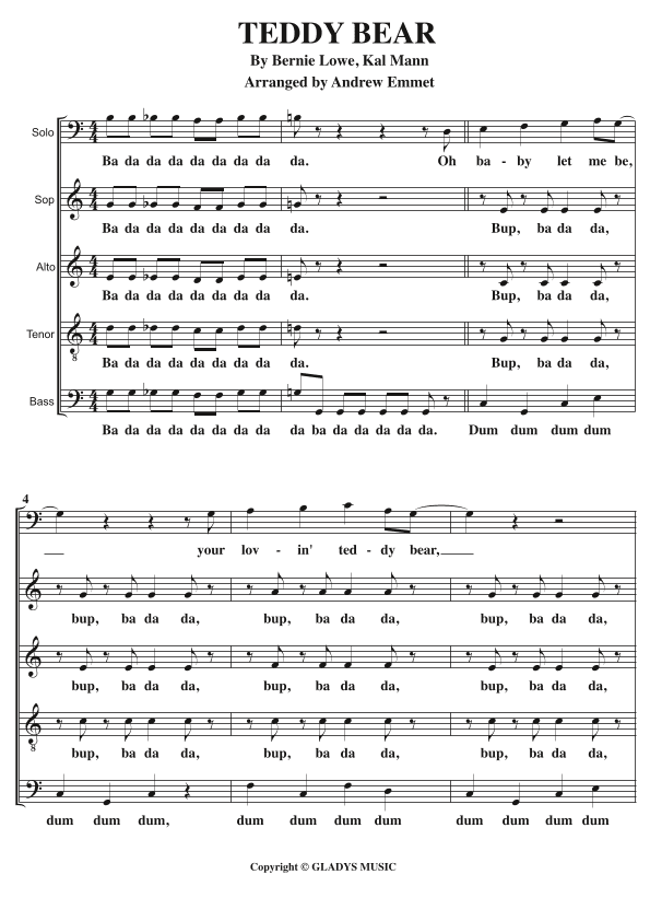 (let Me Be Your) Teddy Bear (arr. Andrew Emmet)