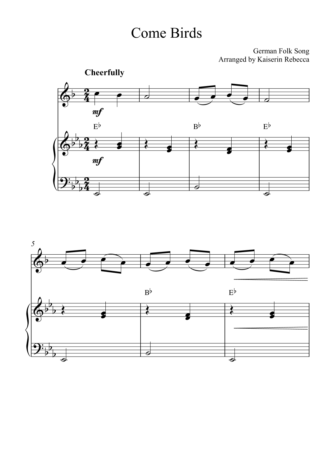Come Birds (arr. Kaiserin Rebecca)
