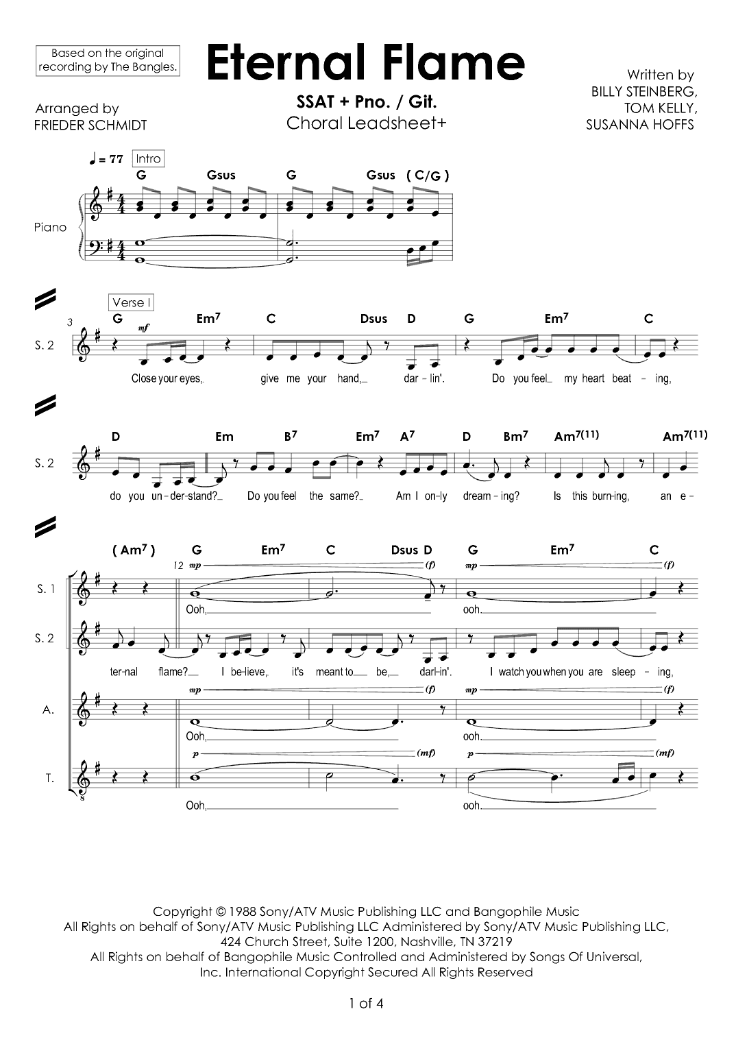 Eternal Flame (arr. Frieder Schmidt)