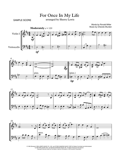 For Once In My Life (arr. Sherry Lewis)