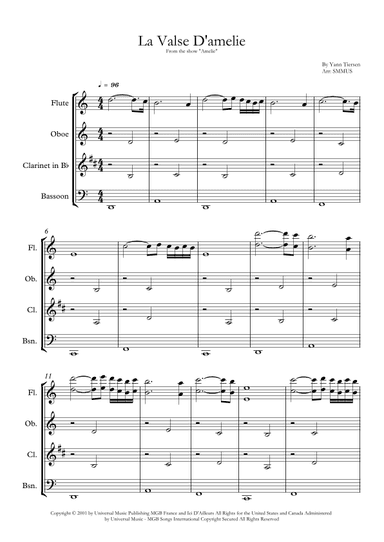 La Valse D'amelie (arr. SMMUS)