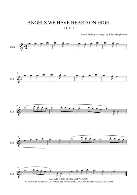 Angels We Have Heard on High - FLUTE 1 (arr. Ellen Macpherson)