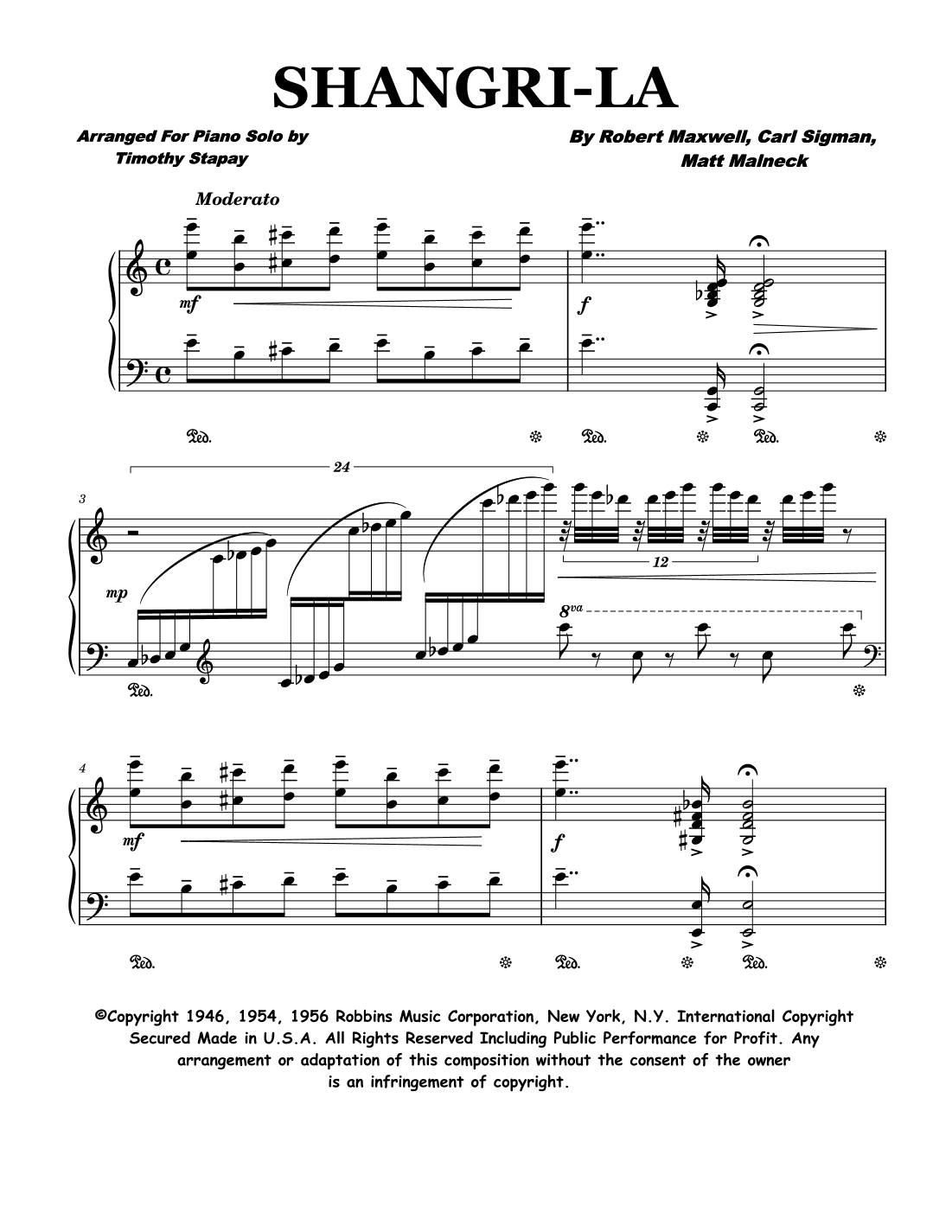 Shangri-la (arr. Timothy Stapay)