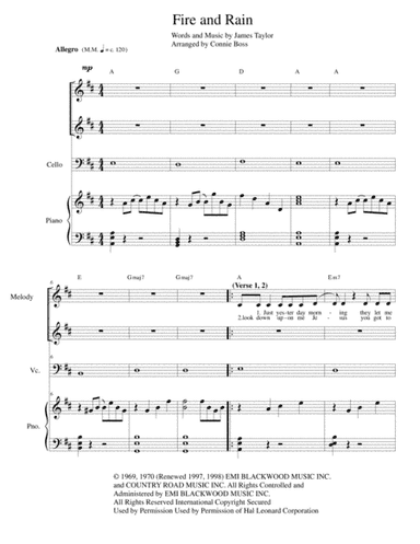 Fire And Rain (arr. Connie Boss)