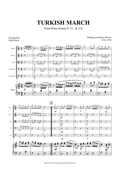 Turkish March - String Quintet and Piano (arr. Valdir Maia)