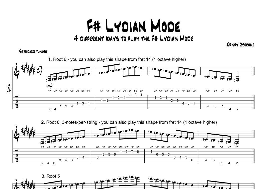 F# Lydian Mode (4 Ways to Play)
