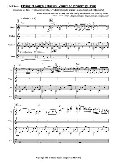 Flying through galaxies (Zburând printre galaxii) - miniature for flute (/violin/clarinet/oboe), vi