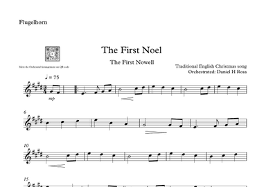 The First Noel - The First Nowell - Easy Christmas Carol - Flugelhorn (arr. Daniel H Rosa)
