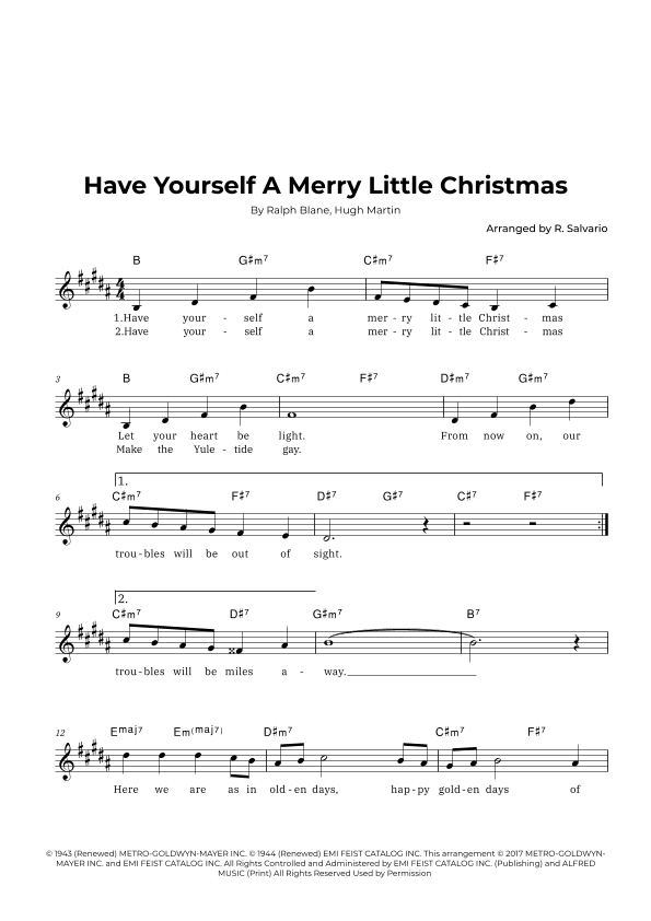 Have Yourself A Merry Little Christmas (arr. R. Salvario)