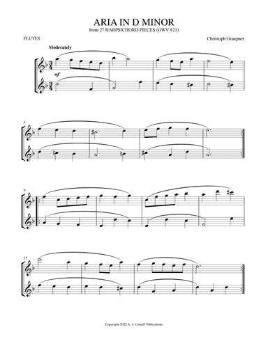 Aria in D Minor (from 27 Harpsichord Pieces) (arr. Mark Phillips)